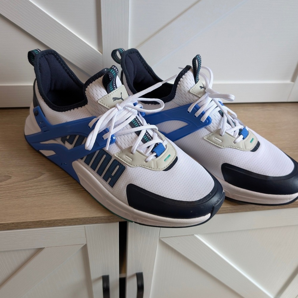 Puma Pacer Future Classic Mens Sneakers White Blue Black 395240-04 Size 9.5